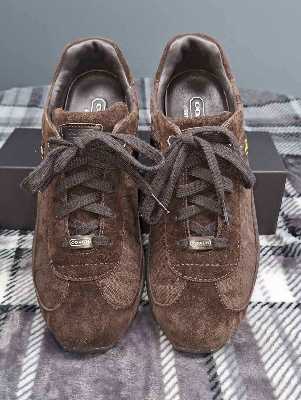 Vintage Coach Brown Suede Women's Sneakers